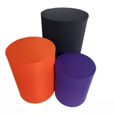 Trio De Capas Para Cilindros Halloween Preto Laranja Roxo