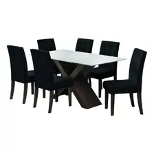 Conjunto De Mesa Para Sala De Jantar Off White Dubai 1,60m