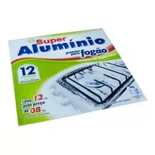 Pack 12 Lamina De Aluminio Protector Cocina Estufa Gas Color Plateado