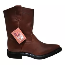 Bota Vaquera Para Caballero 100% Piel Suela Hule Azteca