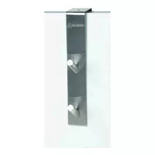 Perchero Colgador 2 Ganchos Para Puerta En Acero Inox 