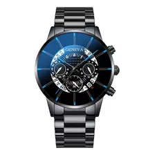 Reloj Geneva Color Negro, Reloj De Moda, Reloj Para Hombre