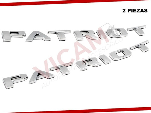 Par De Emblemas Laterales Patriot 11-17 Tipo Original Cromo Foto 2