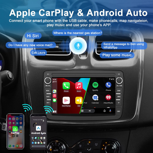 Autoestereo Pantalla Renault Duster Logan Con Carplay Gps Bt Foto 3