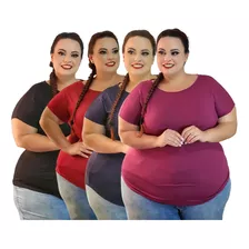 Kit 4 Blusa Feminina Plus Size G1 Ao G5