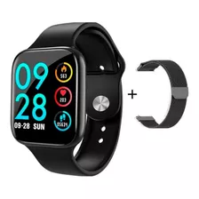 Relógio Inteligente Smartwatch Touch P80 Preto Com 2 Pulseir Desenho Da Pulseira Liso