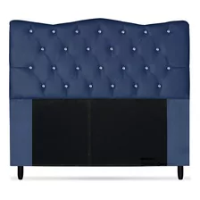 Cabeceira Casal Duna P/ Cama Box De 140cm Suede Azul Marinho