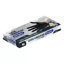 Luva De Vinilflex S/pó Bompack C/100 Un - M - Preta