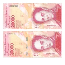 Par De Billetes De 20000 Bolivares 