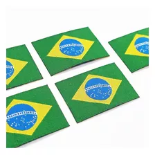 Patch Termocolante Bandeira Brasil 3x4,5cm Bordado (100 Un)