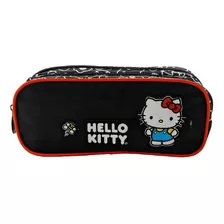 Estojo Duplo Hello Kitty T03 - 11339 - Artigo Escolar Cor Preto