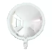 Balão Metalizado Redondo Prata 45x45cm - Kit C/ 10 Balões