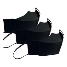 Kit 3 Máscaras De Proteção, Tecido, Dupla Camada E Lavável Cor 3d Masculino Gg - 3x Preto