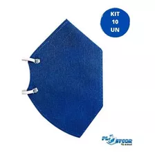 Kit 10 Respirador Ecoar Pff3 Sem Valvula Cor Azul Desenho Do Tecido Peça Semifacial Filtrante Para Partículas