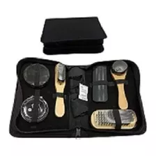 Kit Estojo Para Engraxar Lustrar Sapatos 7 Peças Viagem