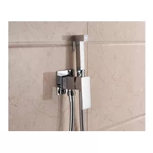 Ducha Higiênica Prata Monocomando Completa Banheiro Lavabo Acabamento Cromado Cor Prateada