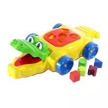 Brinquedo Educativo P/ Bebê Crocodilo C/ Blocos Interativos 