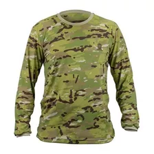 Camiseta Camuflada Manga Longa Pesca Caça Exercito Multicam