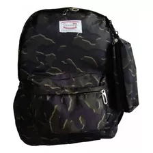 Mochila Con Lapicera Grande Ligera Estampada Reforzada Compartimiento Laptop