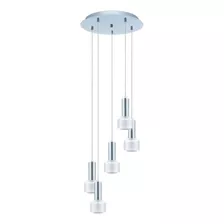 Luminaria Colgante Eglo Fabiana 5 Luces Cromo Y Cristal Clar