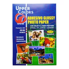 Resma Papel Fotografico Adhesivo Brillante 135gr.x 50 Hojas