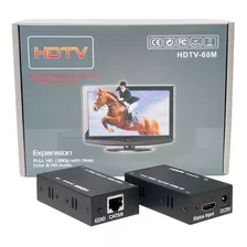 Extensor Hdmi 3d 60 Metros Via Cabo De Rede Utp Rj45 Cat6