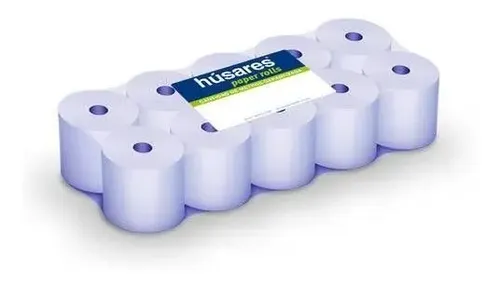 Rollos Papel Térmico Húsares 57mm X 20m Pack X 10 Rollos Blanco