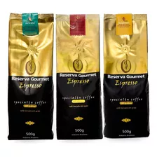 Reserva Gourmet Espresso Café Em Grãos 3 Pacotes De 500gr Sabores Intense, Cereja Descascado E Bourbon