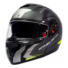 Casco De Moto Mt Helmets Atom Sv Híbrido Amarillo + Fogoff