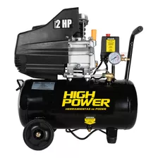 Compresor De Aire Electrico High Power 24 Lts 2hp 135 L/min Color Negro Fase Eléctrica Monofásica Frecuencia 60 Hz