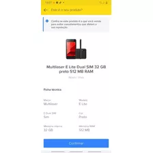 Celular Multilaser 32gb Cor Preta Pronto Pra Entregaram 