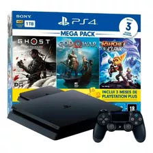 Console Ps4 Slim 1tb Hits Bundle C/ 3 Jogos 