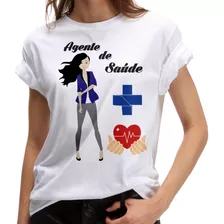 Camiseta Profissional Agente De Saúde Camisa Em Poliester