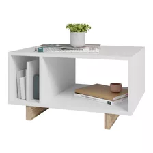 Mesa Central Mesa Ratona 2 Espacios De Living LG Color Blanco