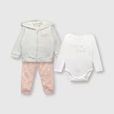 Conjunto De Bebé Niña Ludico Gris Melange (0 A 24 Meses)