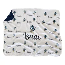 Cobertor Personalizado Com Nome Bebe Menino+ Saquinho 