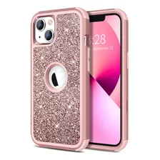 Funda Para iPhone 13 Con Purpurina Resistente 3 En 1