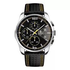 Reloj Hombre Seger 9106 Original Eeuu Elegante Sport Lujoso Color De La Malla Negro/amarillo