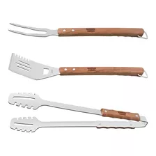 Set Utensilios De Parrilla Tramontina 3pz Acero Inoxidable 