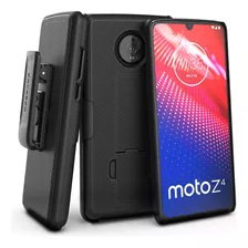 Funda Para Moto Z4, Negro/delgada/resistente/soporte