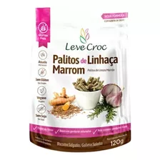 Biscoito Palito Linhaça Marrom Sem Glúten Leve Crock 120g