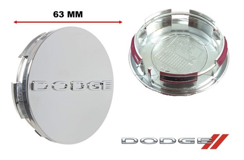 Par De Centros De Rin Dodge Journey 2009-2020 Cromado 63 Mm Foto 3