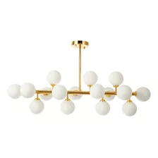 Lustre Pendente Moderno Jabuticaba Dourado Brilhoso