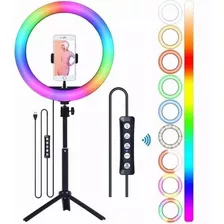 Ring Light Anel Led Luz Iluminador Rgb Hing Light Colorido Cor Da Estrutura Preto Cor Da Luz Colorida 110v/220v