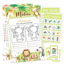 Juegos Baby Shower Animalitos Selva Personalizado Imprime