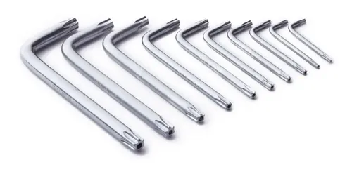 Juego Llaves Torx Cortas Bremen 10 Pz T8 A T50 Herramientas Cod. 6906 Dgm Gris