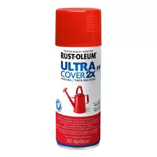 Pintura Aerosol Ultra Cover 2x 420 Ml / 340 Gr. Rust Oleum Color Rojo Manzana Brillante