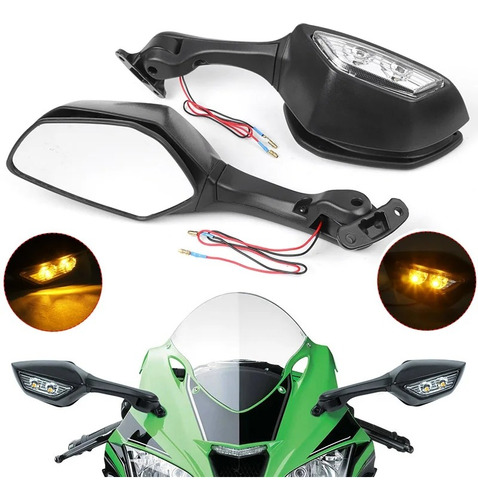 Par De Espejos Para Kawasaki Zx10 Zx10r Zx10-r 2011 12 13 14 Foto 3