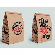 600 Saco De Papel Hot Dog Delivery Cachorro Quente Grande