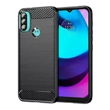 Funda Tpu Fibra Carbono Para Motorola Moto E40 + Templado 5d